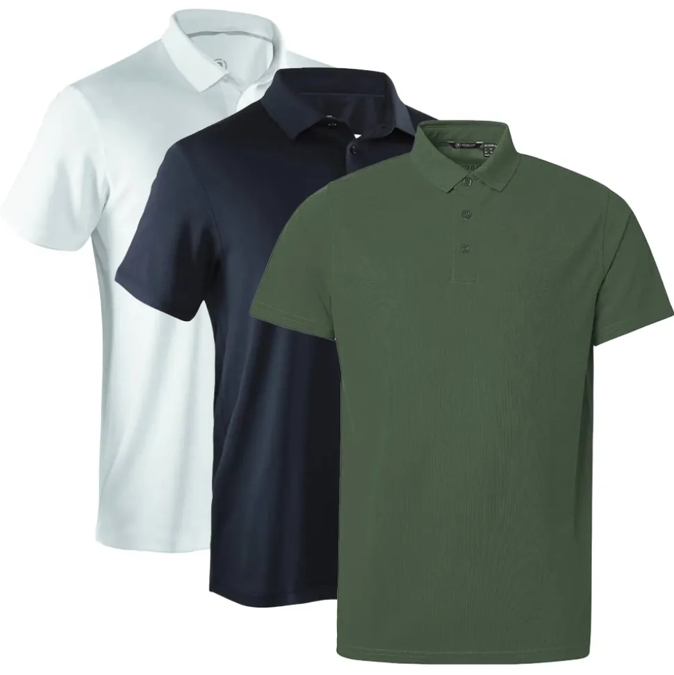 Branson Pique Herre 3 Pack Navy/Hvit/Grønn