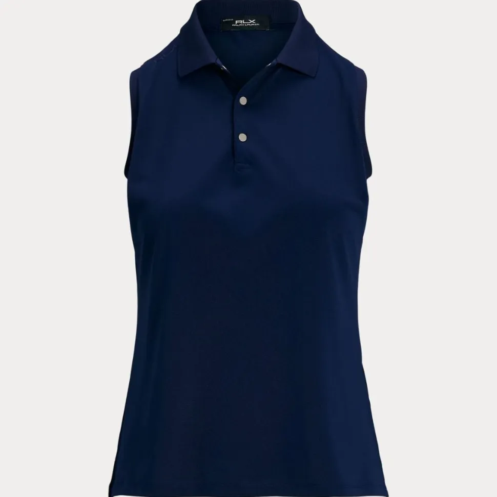 Classic Fit Sleeveless Pique Dame Navy