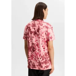 Dario Tour Print Pique Herre Rosa
