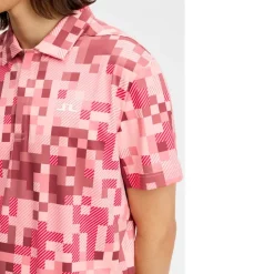 Dario Tour Print Pique Herre Rosa