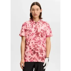 Dario Tour Print Pique Herre Rosa