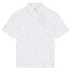Floral Print Pique Junior Hvit