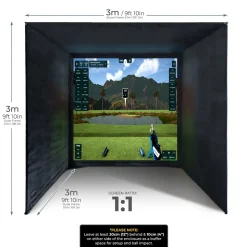Golfvegger og Impact Screen til hjemmesimulator