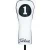 Headcover Leather Driver Hvit/Svart