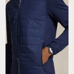 Hybrid Mock Neck Jakke Herre Navy