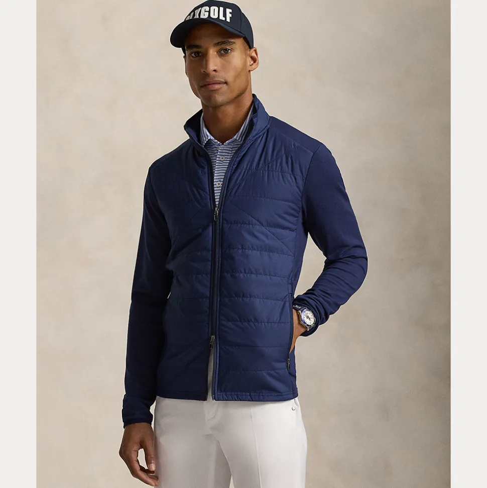 Hybrid Mock Neck Jakke Herre Navy