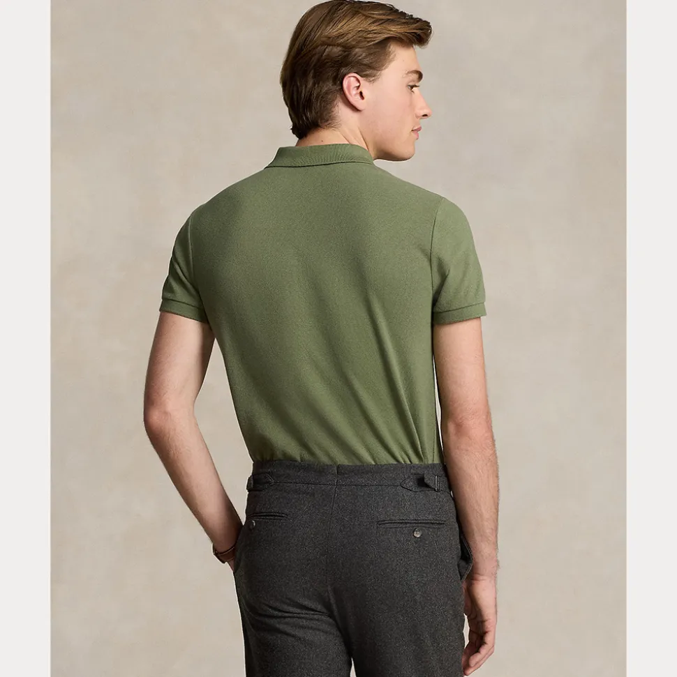 Mesh Slim Fit Pique Herre Grønn