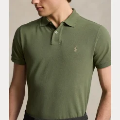 Mesh Slim Fit Pique Herre Grønn