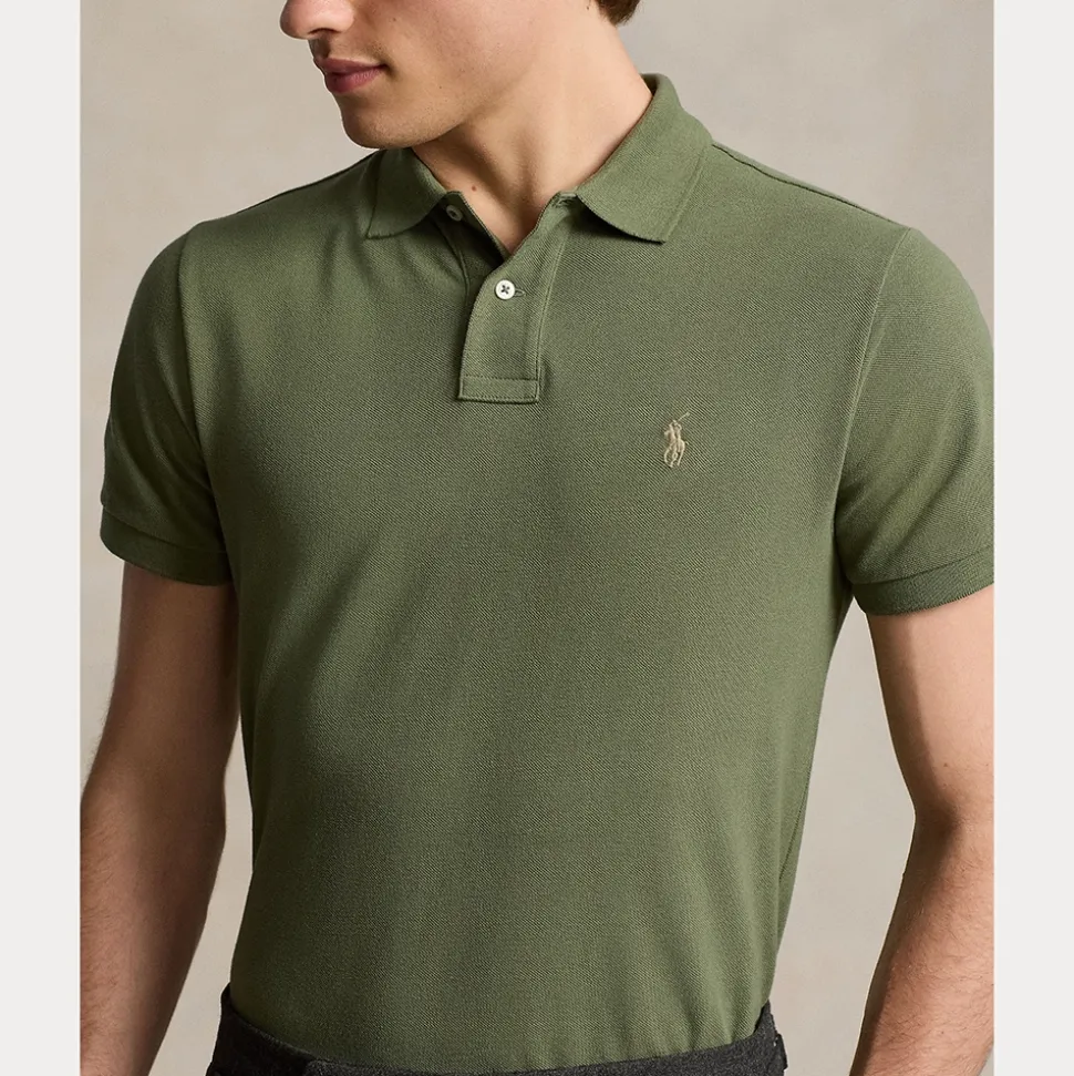 Mesh Slim Fit Pique Herre Grønn