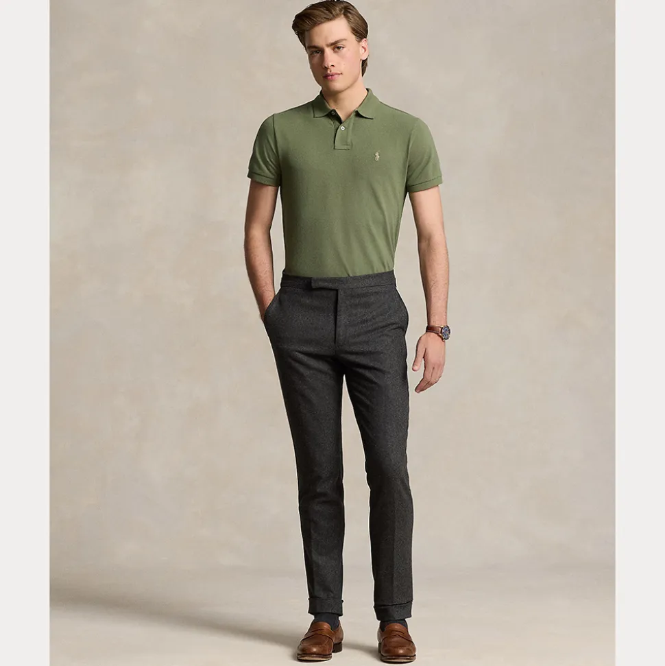 Mesh Slim Fit Pique Herre Grønn