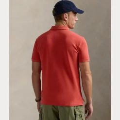 Mesh Slim Fit Pique Herre Rød