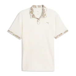 Modalon Floral Rib Pique Herre Hvit/Beige