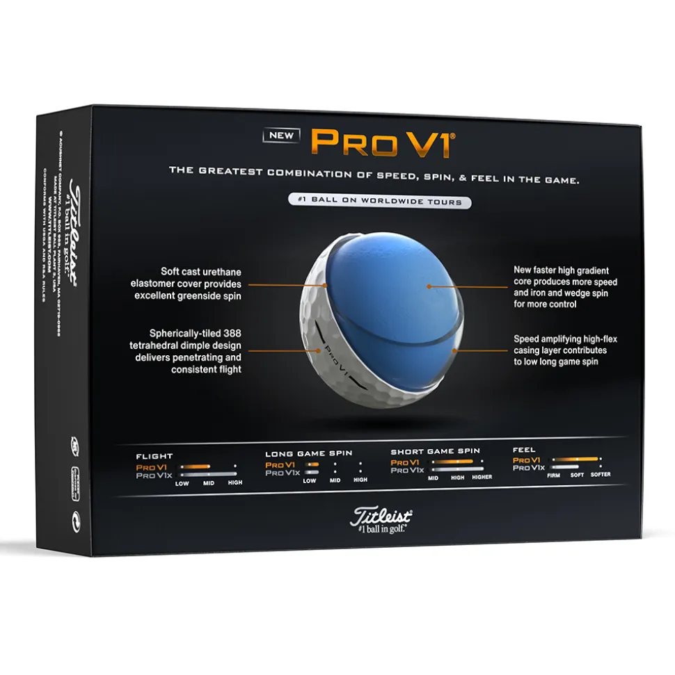 Pro V1 Golfball Golfshopen.no Logo Hvit
