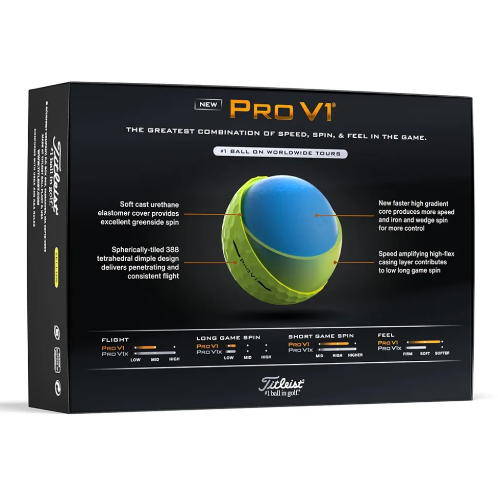 Pro V1 Golfball Gul