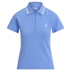 RLX Cable Jacquard Quarter Zip Pique Dame Blå/Hvit