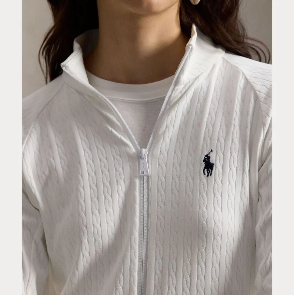 RLX Cable Knit Full Zip Genser Dame Hvit