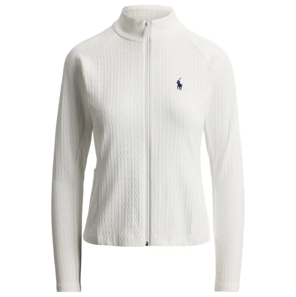RLX Cable Knit Full Zip Genser Dame Hvit