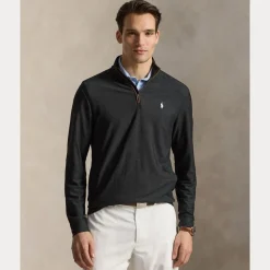 RLX Mesh Quarter Zip Pullover Herre Svart
