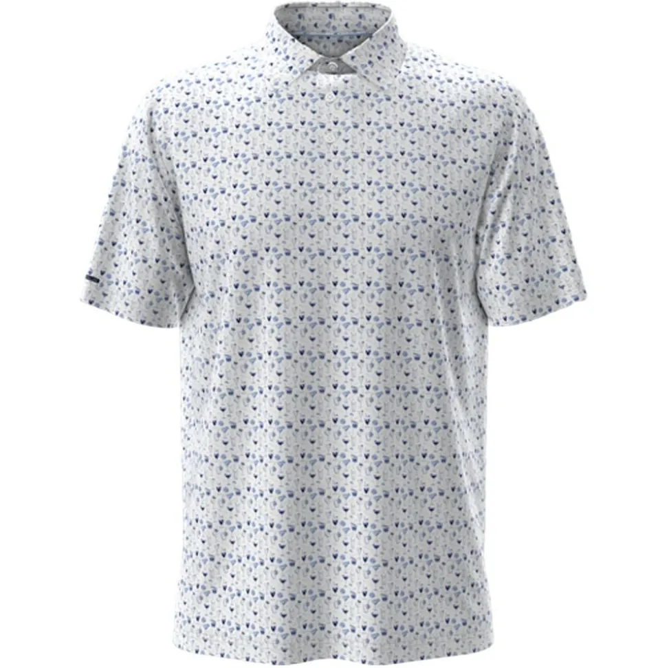 RLX Tailored Fit Performance Pique Herre Hvit/Blå