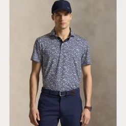 RLX Tailored Fit Performance Pique Herre Navy/Hibiscus