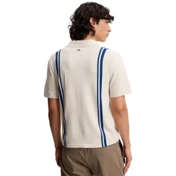 Rylan Stripe Knit Golf Pique Herre Moonbeam