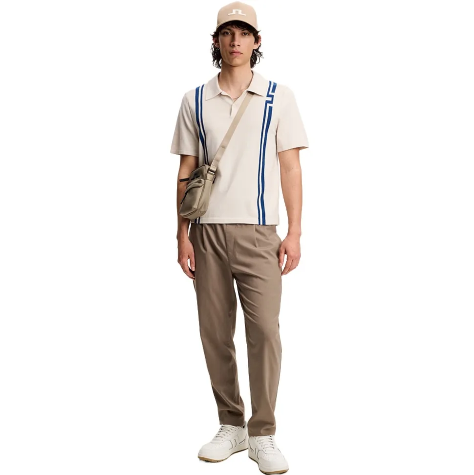 Rylan Stripe Knit Golf Pique Herre Moonbeam