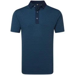 Star Geo Jacquard Pique Herre Navy