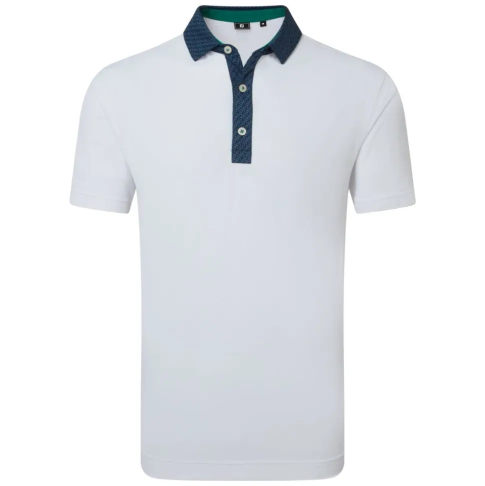 Star Geo Trim Pique Herre Hvit/Navy
