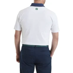 Star Geo Trim Pique Herre Hvit/Navy