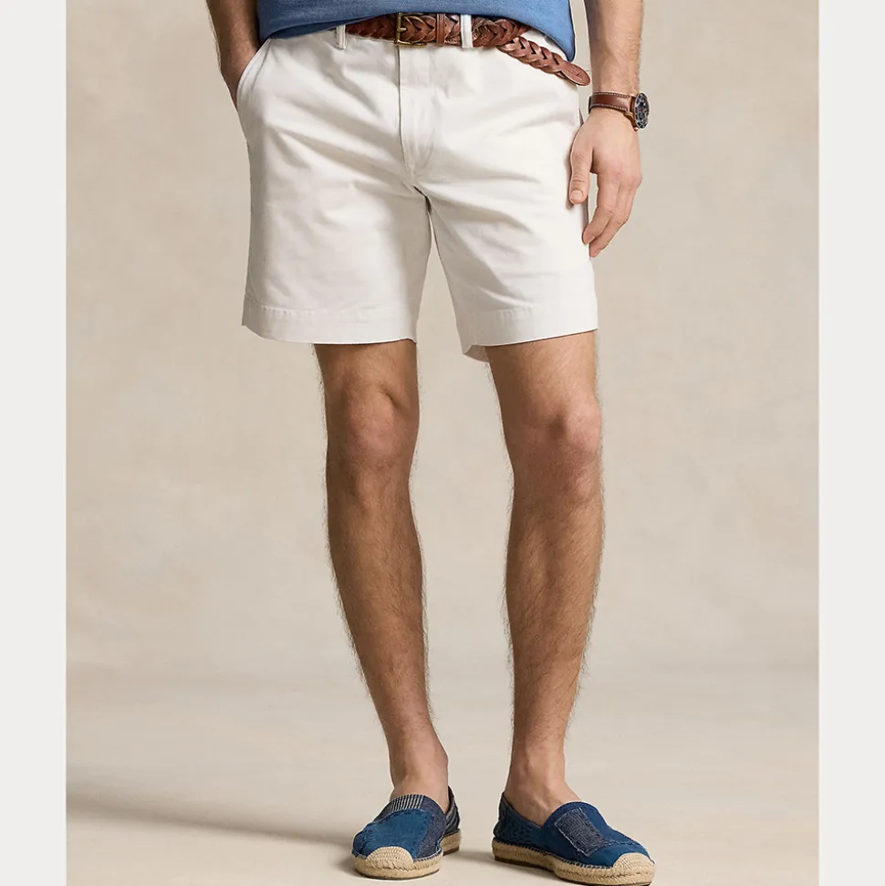 Stretch Straight Fit Chino Shorts Herre Hvit