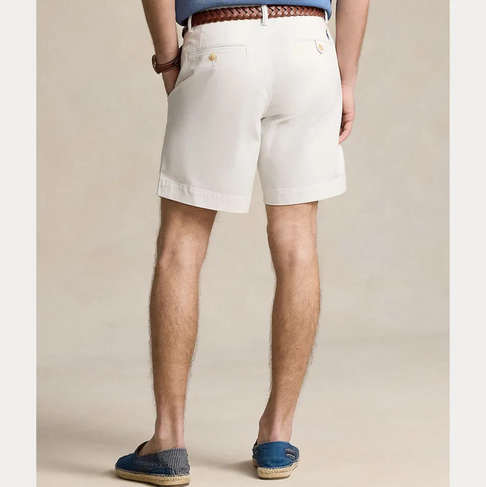 Stretch Straight Fit Chino Shorts Herre Hvit