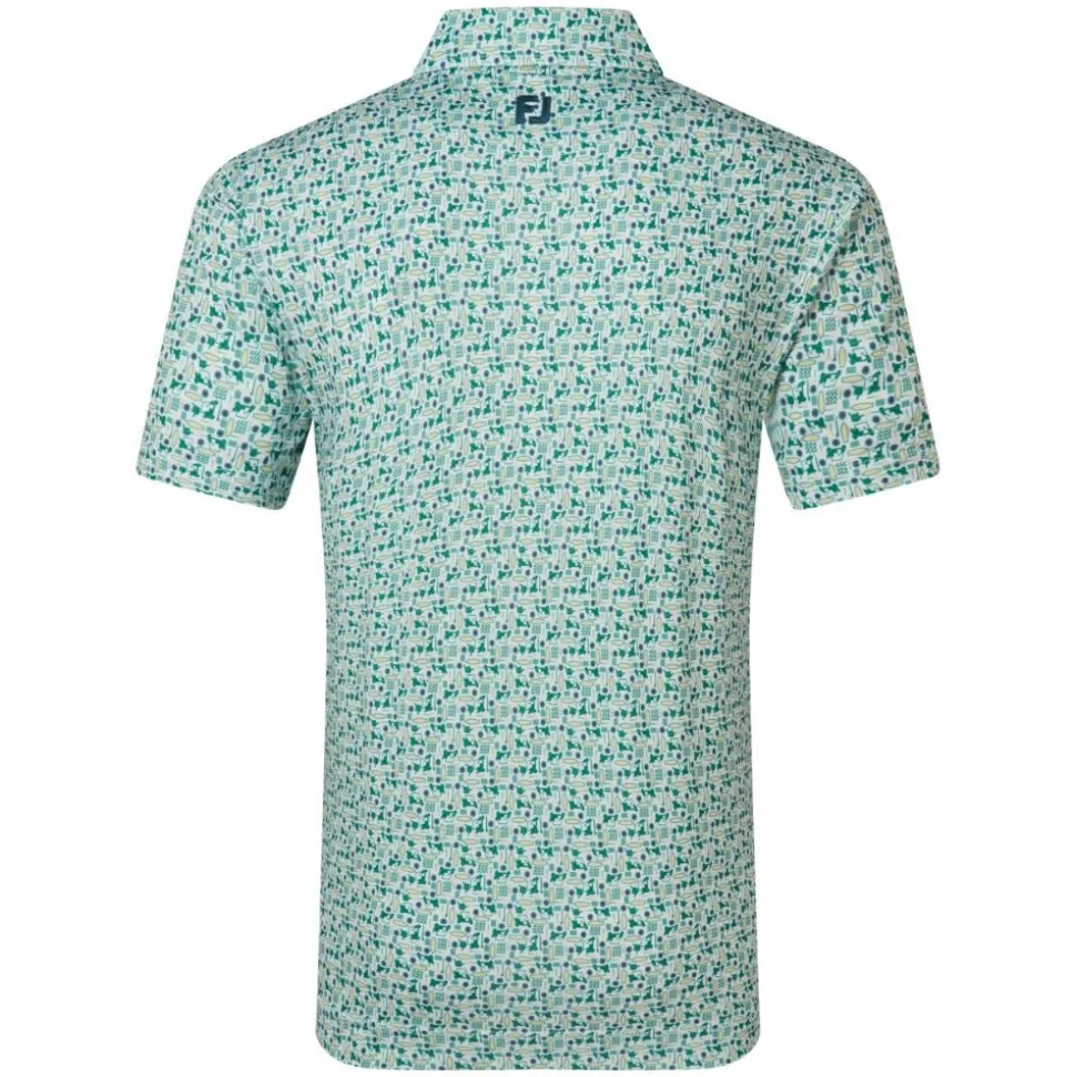Surfs Up Print Lisle Pique Herre Grønn