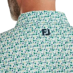 Surfs Up Print Lisle Pique Herre Grønn