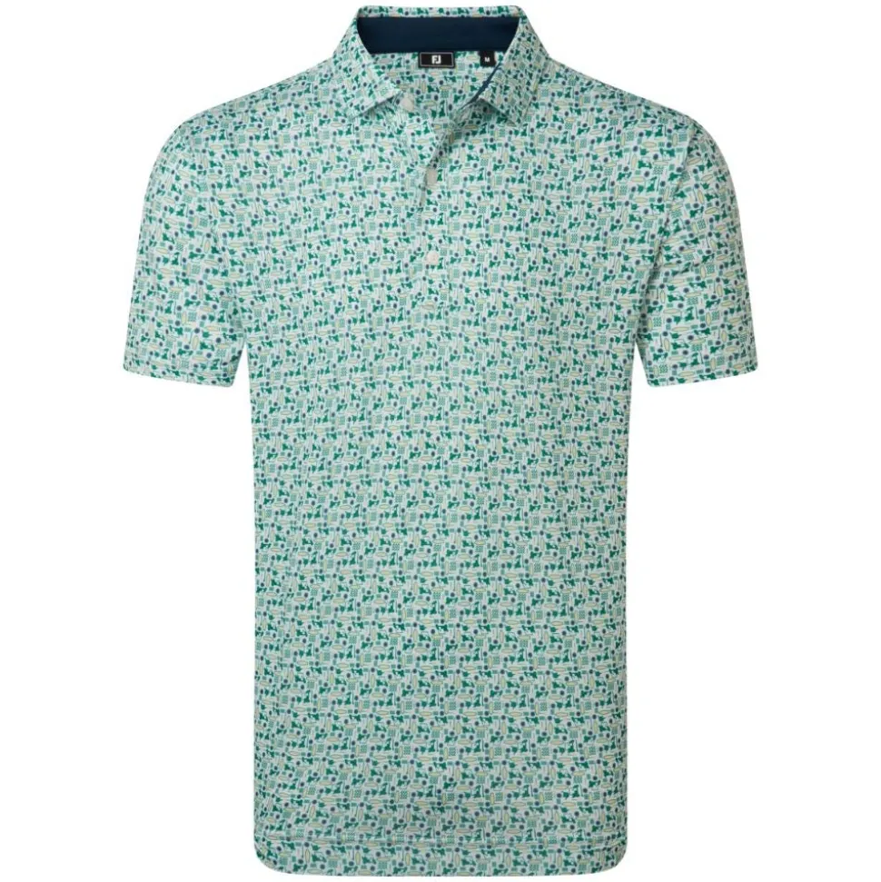 Surfs Up Print Lisle Pique Herre Grønn