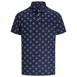 Tailored Fit Pique Herre Golf Print Navy