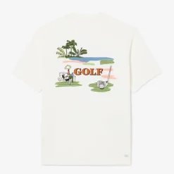 Ultra Dry Golf Print T-Skjorte Herre Hvit